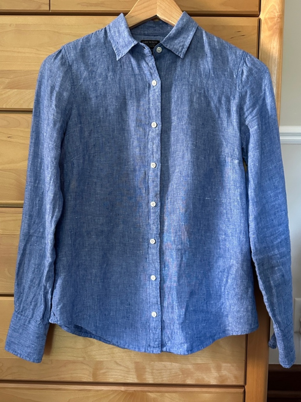 J. Crew Blue Irish Linen Baird McNutt Perfect Shirt